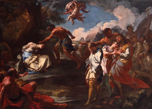 Saint Marius et ses compagnons : Marius, Marthe, Audifax et Abachum dans une peinture de Corrado Giaquinto, vers 1750, conservée au palais Fesch à Ajaccio.