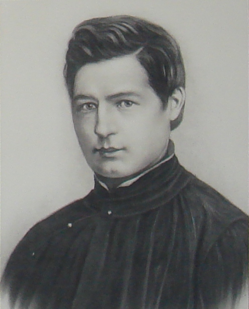 Saint Théophane Vénard : Portrait ancien de Théophane Vénard en vêtement de prêtre.