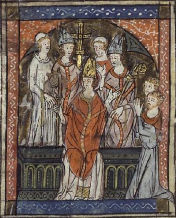 Saint Gaston : Vaast dans les Vies de saints (BnF, Français 185).