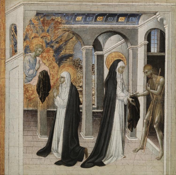 Sainte Catherine de Sienne et le mendiant — document conservé au Cleveland Museum of Art.