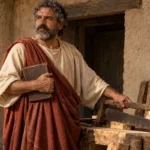 Saint Simon le Zélote avec un livre et une scie, attribut traditionnel