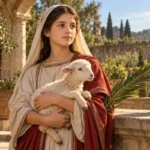 Sainte Agnès de Rome avec un agneau et une palme