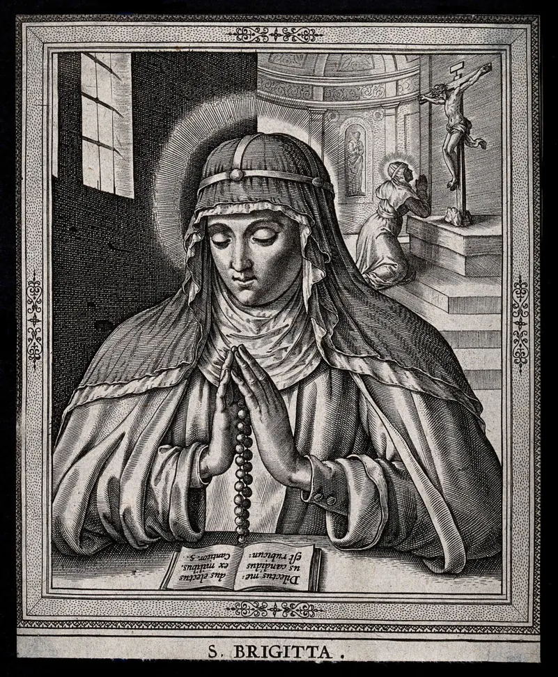 Sainte Brigitte de Suède : Brigitte de Suède, gravure de Hieronymus Wierix d’après Philips Galle.