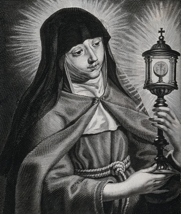 Sainte Claire d’Assise : Claire d’Assise, gravure de Jeremias Falck.